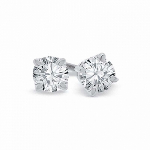 Серьги из платины с бриллиантом