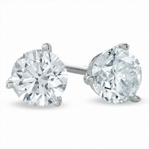 Серьги из платины с бриллиантом
