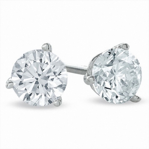 Серьги из платины с бриллиантом