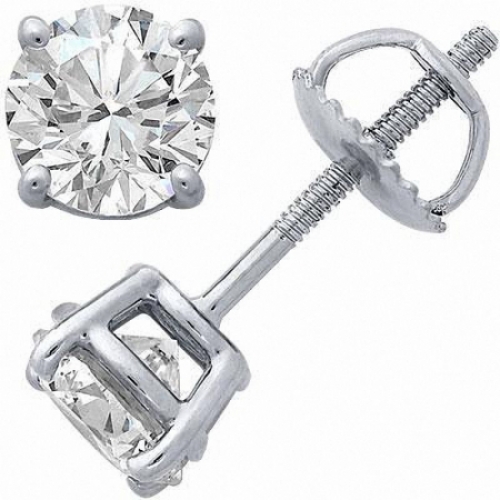 Серьги из платины с бриллиантом