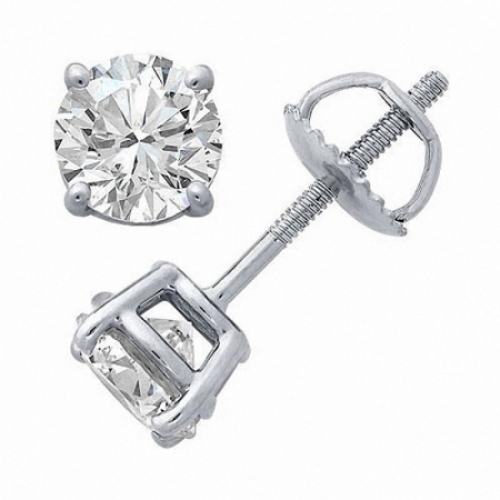Серьги из платины с бриллиантом