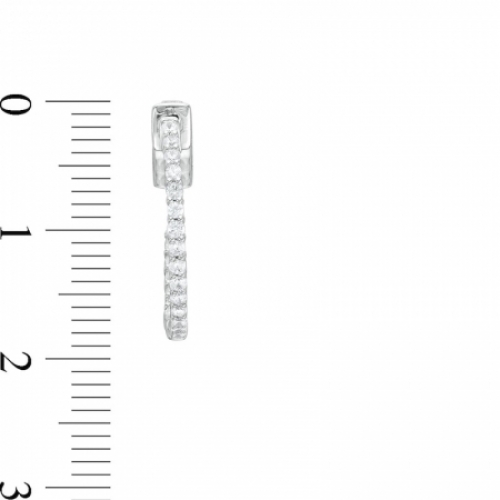Серьги конго из белого золота 585 пробы с бриллиантом