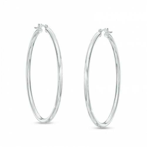 Серьги конго из белого золота 585 пробы