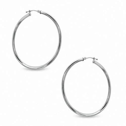 Серьги конго из белого золота 585 пробы