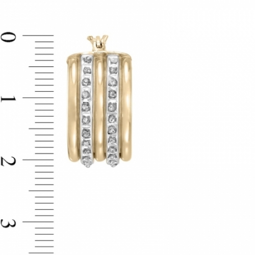 Серьги из серебра 925 пробы с бриллиантом