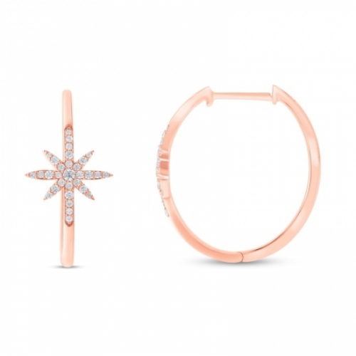 Серьги из серебра 925 пробы с бриллиантом
