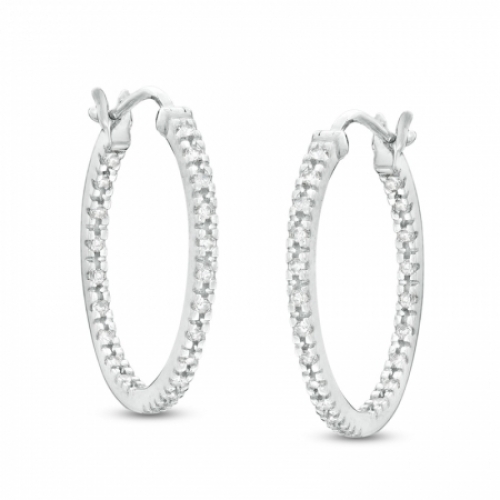 Серьги из серебра с бриллиантом