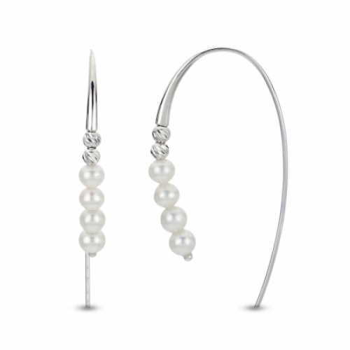 Серьги из серебра с белым жемчугом