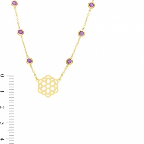 Колье из серебра 925 пробы с аметистом