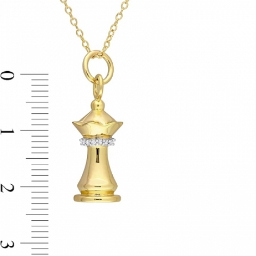 Колье из серебра 925 пробы с бриллиантом