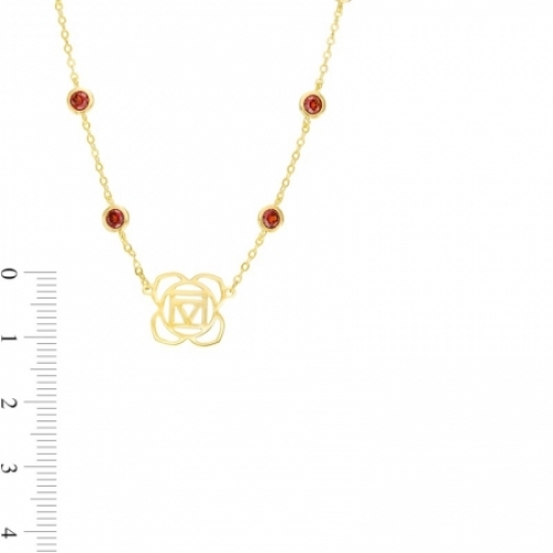 Колье из серебра 925 пробы с гранатом