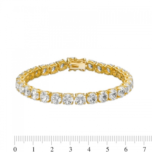 Серебряный браслет с крупными круглыми белыми гидротермальными сапфирами