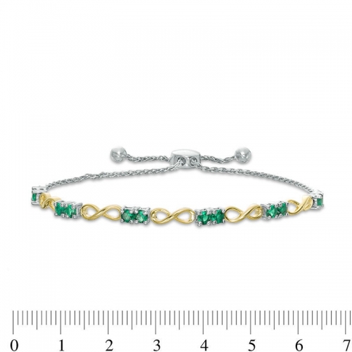 Браслет из серебра 925 пробы с изумрудом