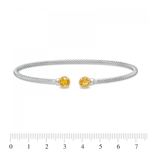 Браслет из серебра 925 пробы с цитрином