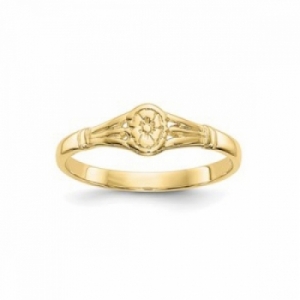 Детское кольцо в виде Цветочка  из желтого золота