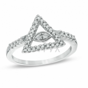 Кольцо "Геометрия"  из серебра с бриллиантами