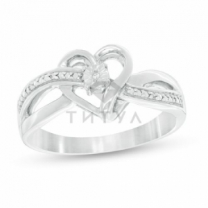 Кольцо Love из серебра с бриллиантами