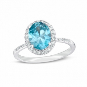 Женское кольцо из белого золота 585 пробы с Swarovski Zirconia и бриллиантами