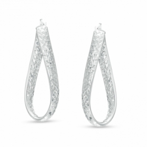 Серьги висячие из белого золота 585 пробы