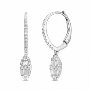 Серьги из белого золота 585 пробы с бриллиантом