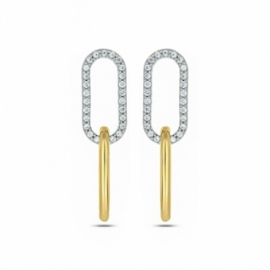Серьги из серебра 925 пробы с бриллиантом