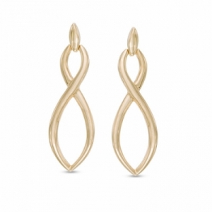 Серьги висячие из желтого золота 585 пробы