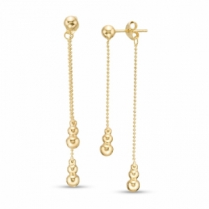 Серьги висячие из желтого золота 585 пробы