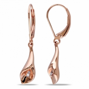 Серьги из серебра 925 пробы с бриллиантом