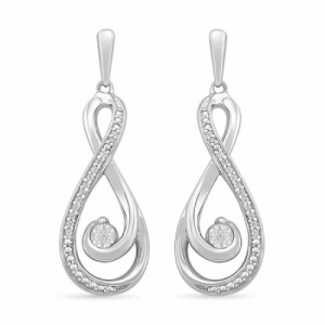 Серьги из серебра с бриллиантом