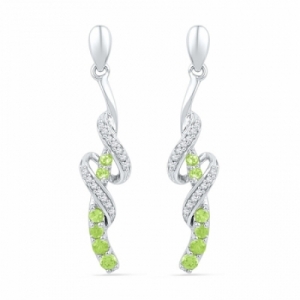 Серьги из серебра с перидотом