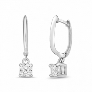 Серьги из белого золота 585 пробы с бриллиантом