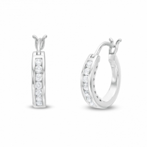 Серьги из белого золота 585 пробы с бриллиантом