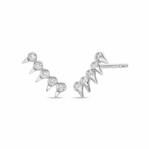 Серьги из белого золота 585 пробы с бриллиантом