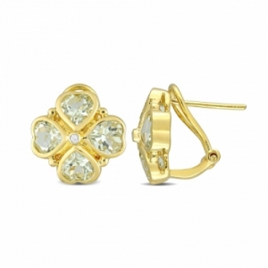 Серьги из серебра 925 пробы с кварцем