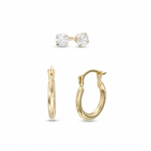 Серьги из желтого золота 585 пробы с Swarovski Zirconia