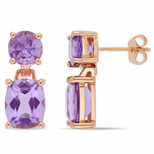 Серьги из серебра 925 пробы с аметистом