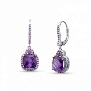 Серьги из серебра с аметистом
