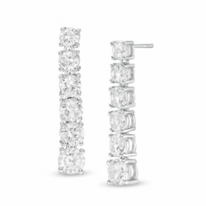 Серьги из серебра с белым сапфиром
