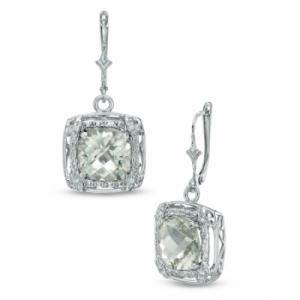 Серьги из серебра с кварцем