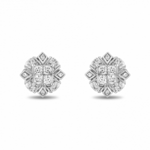 Серьги-гвоздики из серебра с бриллиантом