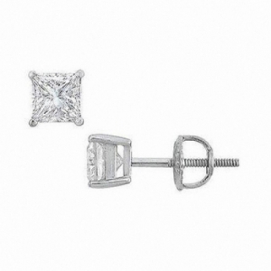 Серьги из платины с бриллиантом