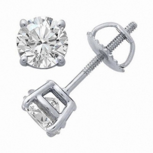 Серьги из платины с бриллиантом