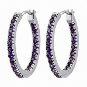 Серьги из серебра с аметистом