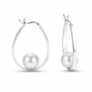 Серьги из серебра с белым жемчугом