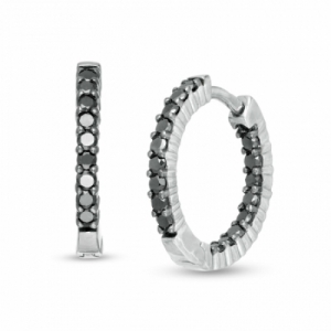 Серьги из серебра с черным бриллиантом