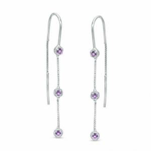 Серьги из серебра с аметистом