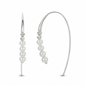 Серьги из серебра с белым жемчугом