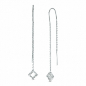 Серьги из серебра с бриллиантом
