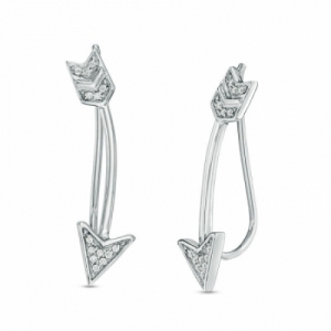 Серьги из серебра с бриллиантом