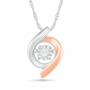 Колье из серебра 925 пробы с бриллиантом